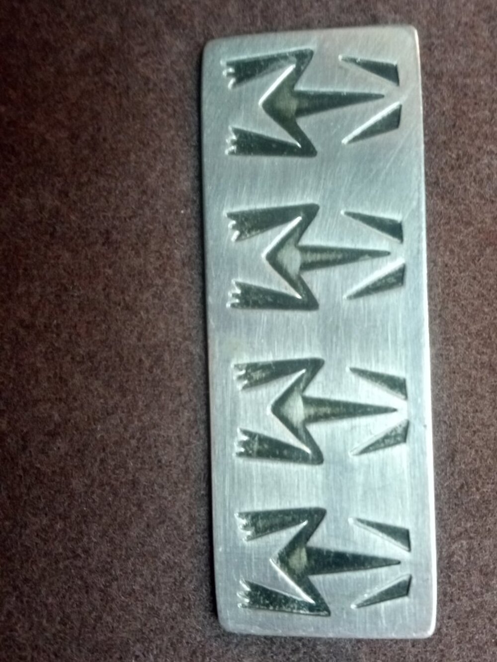 Jorge Jensen of Denmark signed pewter modern brooch. Abstract frog motif 189